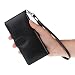 Produktbild kwmobile Wallet Case Hülle für Smartphones - Cover Flip Tasche mit Kartenfach in Schwarz