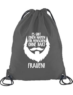Shirtstreet24, Menschen ohne Bart, Moustache Turnbeutel Rucksack Sport Beutel, Größe: onesize,Dunkelgrau