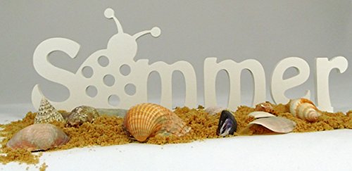 Schriftzug Sommer mit Marienkäfer in weiß – frei stellbar – Sommer-Deko - 5
