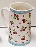 1 x Richard Lang Erdbeer Design Keramikkrug (14cm) - Diverse Farben erhältlich (eine wird nach dem Zufallsprinzip beim Versand ausgewählt).