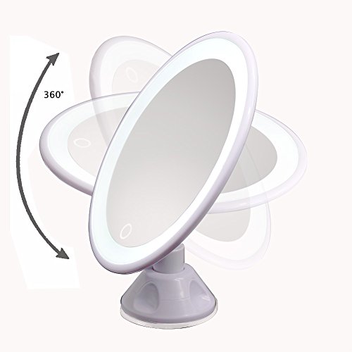 TFCFL 7X Vergrößerungsglas beleuchtet Make-up-Spiegel 360 ° drehbare LED Kosmetik Vanity Spiegel mit Leuchten für Tisch, Bad, Schlafzimmer, Reise, Rasieren, Dressing - 5