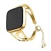 Produktbild Javpoo Zubehör Armbänder für Fitbit umgekehrt Frauen Mädchen, Edelstahl Watch Band Armband Metallarmband Schmuck Ersatz Armband für Fitbit Versa Smartwatch