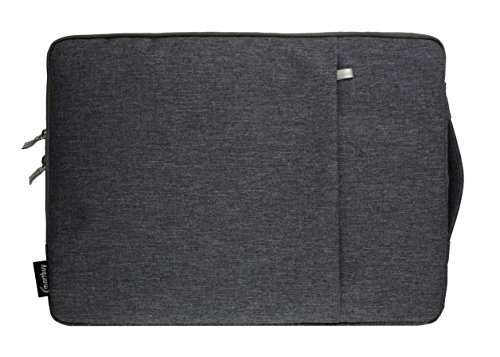 Emartbuy Universal 13 3 - 14 0 Inch Grau Premium Stoff Tragetasche Deckel mit Einziehbarer Griff und Rei  verschlusstasche Geeignet f  r Ausgew  hlte 