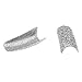 TOOGOO(R) 100pcs Silver Glitter French Acrylic Nail Art Tips Total 10 sizes