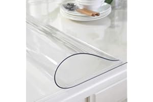 OstepDecor Glasklar Folie 1.5mm, transparente Tischdecke, Tischschutz, Schutztischdecke, Tischfolie Abwaschbar, Größe wählbar (Breite: 100cm x Länge: 210cm)