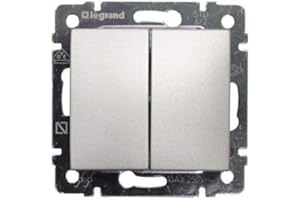Legrand - 770105 doble interruptor 10ax/250v aluminio valena Ref. 6561050035