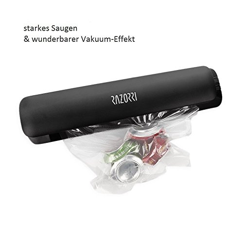 Razorri E1800-C Slim Vacuum Sealer Machine Vakuumiergerät mit 5 Starter Kit Vakuum Beutel Bags für Sous Vide Food Storage Saver Kompakt Leicht - 8