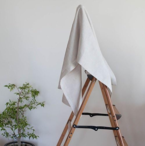 Linen Bath Towel 70x145cm by ThingStore for Beach Pool SPA Hot Tub or Sauna 100% Natural Linen Lightweight White Melange