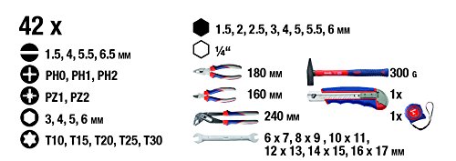 kwb Werkzeugkoffer 370731 (42-teiliger Inhalt, GS geprüft, ideal für den ambitionierten Hausgebrauch im praktischen Kunststoffkoffer) - 4