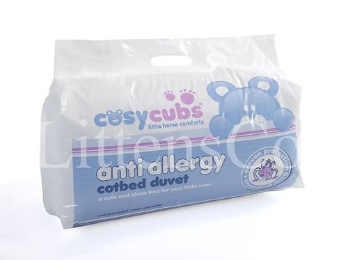 Cosy Cubs Cot Bed Duvet 9 Tog Anti Allergy Filling- 120 x 150 cm with Cot Bed Pillow