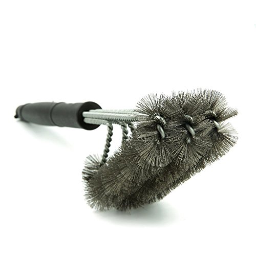 BBQ Grill-Bürste, Newdora -45CM- 3 Edelstahl BBQ Grillbürste in 1 und einen kleinen 100% kleine Silikonpinsel / Hitzebeständige Handschuhe – Best Barbecue-Reiniger Werkzeuge Zubehör – Outdoor-Küche Drahtborsten Reinigung Grates Parts Set Weber Holzkohle, Charbroil, Gas, elektrischer Handgriff, Porzellan, Infrarot-Grills - 2