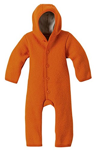 Disana - Walk-Overall, 3-7 months (Height 23-27) (62/68), Orange, 100% Organic Merino Wool