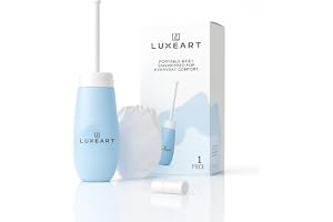 LUXEART MOBILE SPA – Mobil bidé 400 ml blå | Bärbar periflaska med infällbart munstycke och två sprayvarianter | Po-duschen är läckagesäker, perfekt för barsängstiden, resor och mild intimhygien