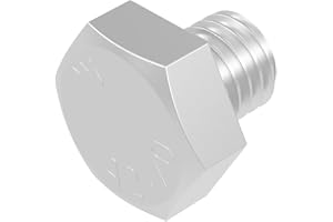 SECCARO Tornillo hexagonal M10 x 10 mm, acero inoxidable V2A, VA A2, DIN 933/ISO 4017, 20 unidades