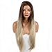 Produktbild Natürlicher Haaransatz Hohe Temperatur gerade lange Kunsthaar Handmade Lace Front Perücken für Drag Queen braun Ombre Blond Zwei Ton frei Teil Frauen Mädchen Ersatz 55,9 cm