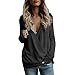 Produktbild TianWlio Damen Hoodie Frauen Langarm Gestrickte Tiefe V-Ausschnitt Langarm Wrap Front lose Pullover Pullover Jumper
