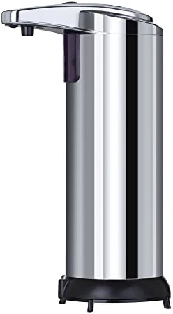 Herryke 250ML Premium Automatic Soap Dispenser, Stainless Steel IR Sensor Soap Shampoo Sanitizer Dispenser, Ideal for Bathroom or Kitchen (Waterproof Base)