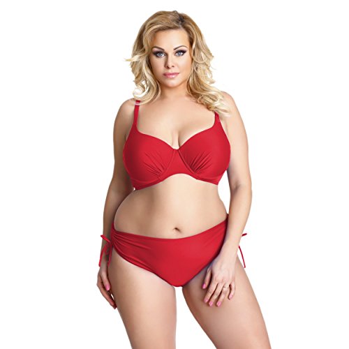 Damen Bügel Bikini 2-tlg. Set Schwarz Blau Rot Badekostüm Große Größen