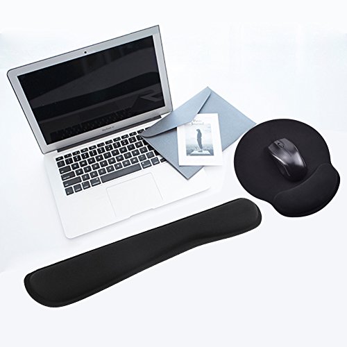 Duomishu Tastatur-Pad und Mauspad im Set Komfort-Mousepad Tastaturpad mit Handgelenkauflage für Sehnenscheidenprobleme bequeme Mausmatte aus Memory-Schaum - 8