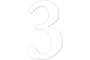 ISECUR Pegatinas con números, autoadhesivas, 10 cm de altura, Blanco