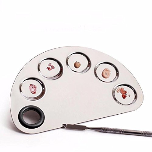 Ularma Stainless Steel Cosmetic Face Makeup Palette Spatula Foundation Mixing Tool