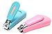 Deluxe Babies Nail Clipper with Plastic Safety Housing (Pink)