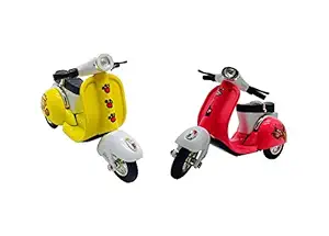 Flying Toyszer Die Cast Metal Scooter Vehicle Toy with Pull Back Action - Color and Design May Vary - Pack of 2