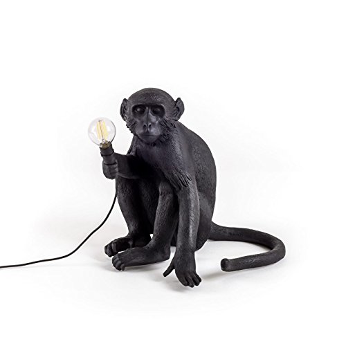 Seletti Monkey Lamp Black - Sitting