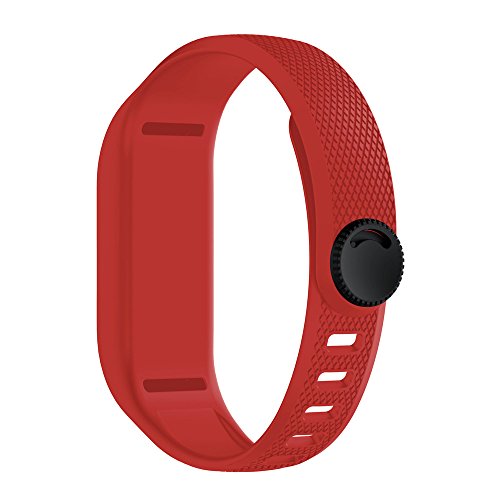 Preisvergleich Produktbild HappySDH Watch Straps Silikon Uhrenarmband mit Schnellverschluss Armband Unisex Uhrenarmband mit Edelstahl Metall Schließe kompatibel mit Garmin Vivofit 3, für Herren Damen (Rot)