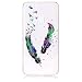Produktbild Huawei P10 Lite Hülle, Chreey Glitzer Muster Transparent Handyhülle Niedlich Mode Süß Temperament Weiche TPU Silikonhülle Case Ultra Dünn Kratzfest Durchsichtige Hülle Backcover [Grüne Federn]
