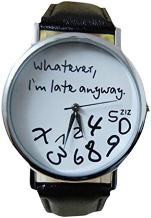 Cebbay Womens Cheap Watches,40MM Novel Letter Analog Quartz Leather Band