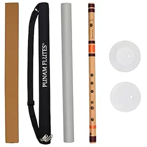 Punam Flutes D Natural Medium Right Hand Bansuri Size 17 Inches