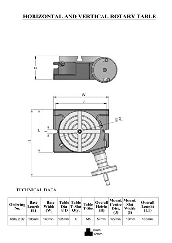 Horizontal-Vertikal-Mini-Rundteiltisch / Teilapparat Ø 100 mm - 2