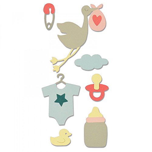 Sizzix 661704 Thinlits Stanzen Set 13 Stück - neues Baby von Debi Potter, Steel, Multicolour, 23.5 x 8.1 x 0.2 cm