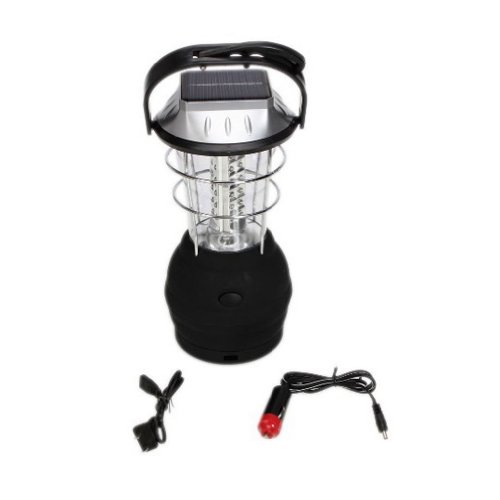 SMARSTAR Solar Campinglampe Ultra Bright 36 LED wiederaufladbare Crank Dynamo Camping Zelt Laterne 3 Modi – Schwarz - 5