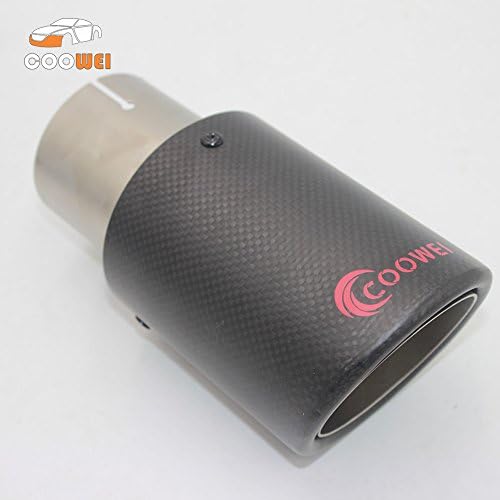 1pcs Coowei Inlet 2.5'' (63mm) Outlet 3.5'' (89mm) Universal Carbon Fiber Exhaust tip muffler pipe