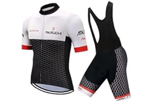 VeloZenith Abbigliamento Ciclismo da Uomo Estiva,Maglia Manica Corta Con 3 Tasche+3D Gel Pantaloncini,Traspirante Sportivo Ciclismo Moda Set per Mountain Bike Tuta MTB