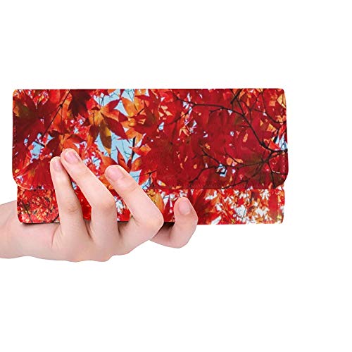 Preisvergleich Produktbild Einzigartige Benutzerdefinierte Herbst Bunte Rote Ahornblatt Japanische Frauen Trifold Brieftasche Lange Geldbörse Kreditkarteninhaber Fall Handtasche
