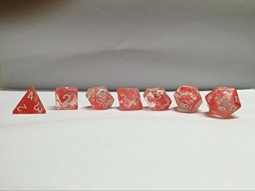 Polyhedral 7-Die Critical Role Dice Set - Nebula Elemental Fire - Red with White Numbers by Critical Role