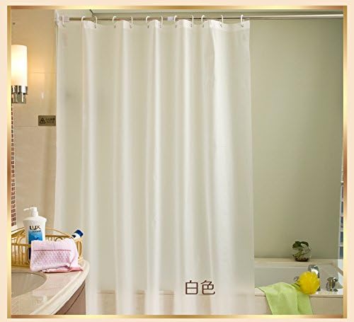 Good Quality Pure White Mold Resistant Fabric Shower Curtain for Bathroom,Water-Repellent 86 X 79 Inch