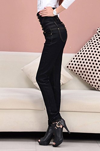 iRachel Damen High Waist Jeanshose Damen Röhrenjeans Hochbund Jeggings Skinny Hose - 3
