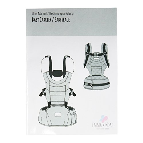 Emma & Noah Babytrage, ergonomisch abgestimmt für Kind und Eltern (empfohlen von 6 bis 36 Monate, zugelassen für 3,6 bis 15 kg), ideal als Kindertrage, Baby Tragegurt, Baby Rucksack, Baby Carrier, Kindertragerucksack - 8