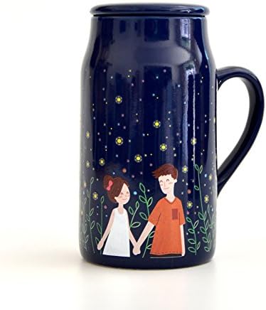 Romantic valentine's day coffee mugs hot water changing color mug milk mug ceramic travel? mug for lovers or couples-C 550ml