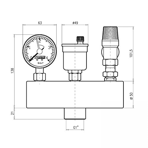 Watts Industries 96009-1 Kesselsicherheitsgruppe WATTS KSG 30 - 6