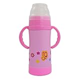  Con boquilla ecovessel niños botella de agua de acero inoxidable - ECOSIP295PBEA, Rosa con mariposas
