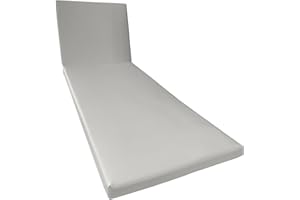 Il Tuo Artigiano Design Coussin pour chaise longue pliable en Skai nautique – hydrofuge et résistant aux UV – Matelas artisanal fabriqué en Italie (perle)
