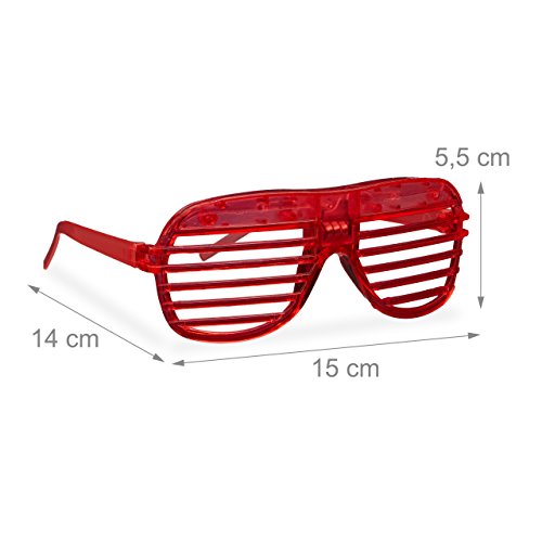 10 x Partybrille mit LED, Atzenbrille für Karneval und Fasching, Gitterbrille für Kinder, Blinkend mit Farbwechsel - 3