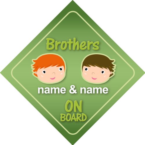 Brothers On Board Personalised Car Sign New Baby Boy / Child Gift / Present