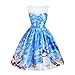 Produktbild Soupliebe Damenmode Spitze Schneemann Print Ärmelloses Kleid Mit Hoher Taille Weihnachtskleid Abendkleider Cocktailkleid Partykleider Blusenkleid