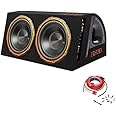 EDGE Subwoofer Enclosure And Amplifier Kit 12 in 1800 W Max Twin Active Car Audio Bass Box EDB12TA, IX-AK-100